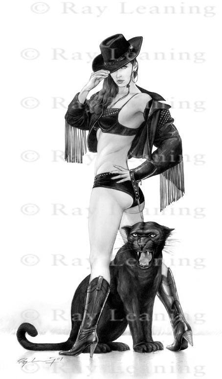 Leather with panther