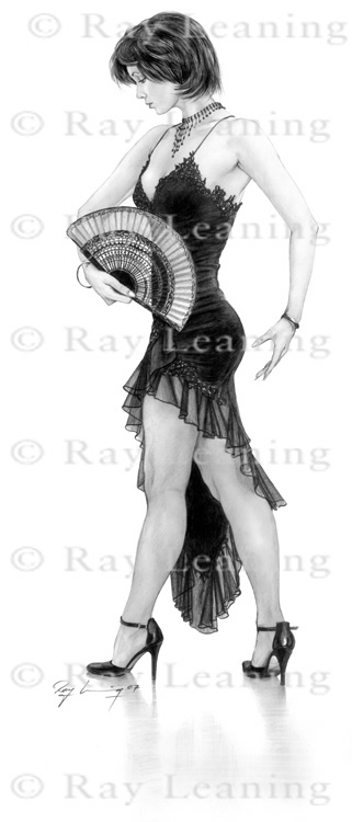 Latin Dancer with Fan, by Ray Leaning
